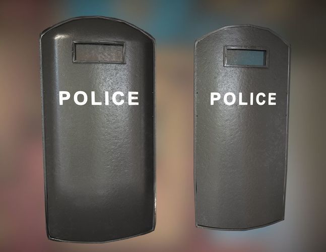 Police Shield PBR Game Ready Low-poly 3D model