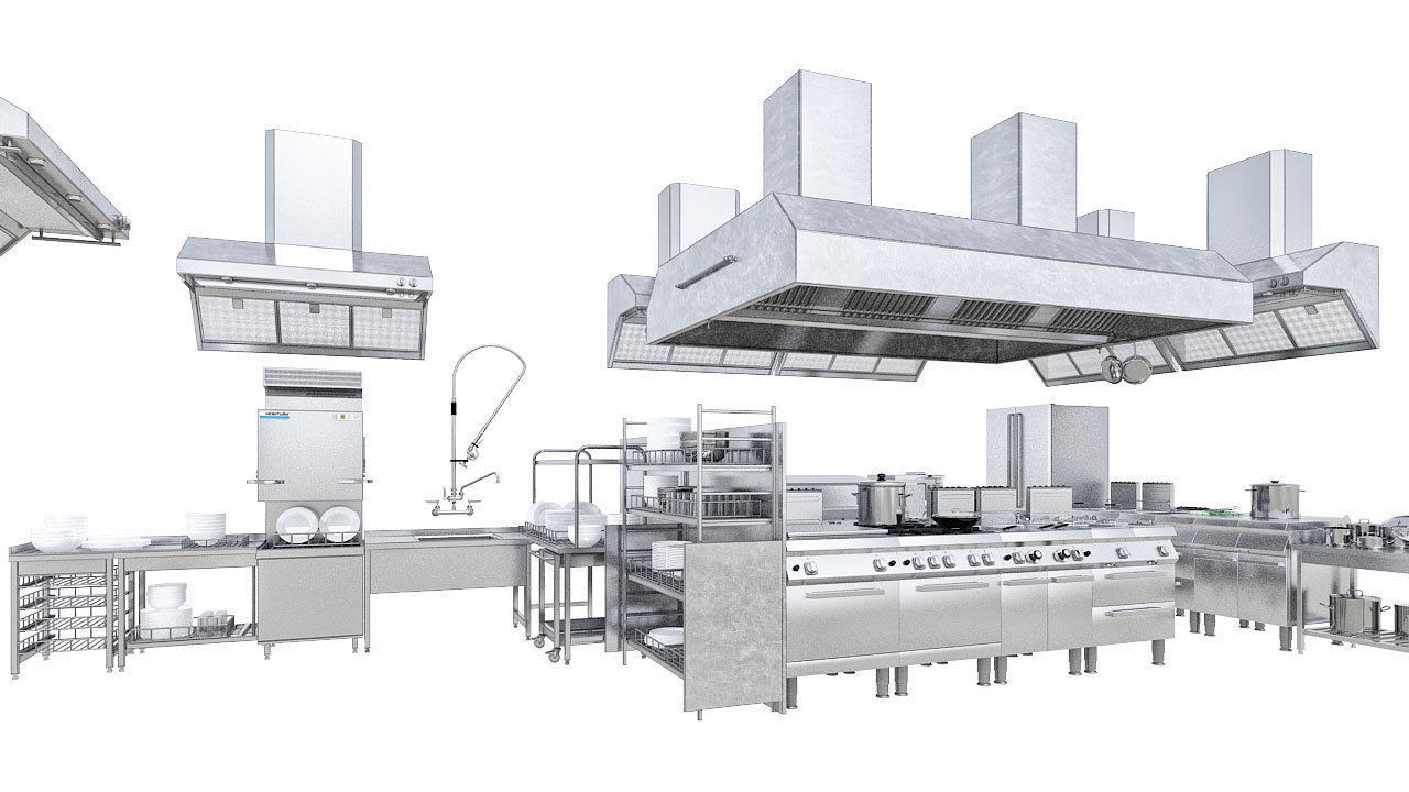 Commercial Kitchen v1 3D model_1