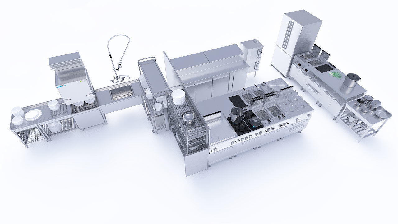 Commercial Kitchen v1 3D model_3