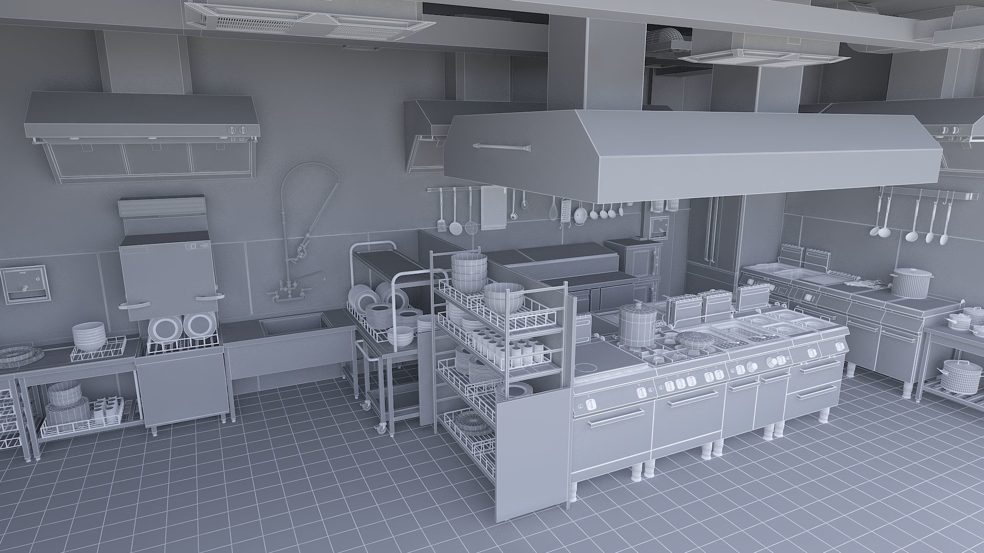 Commercial Kitchen v1 3D model_7