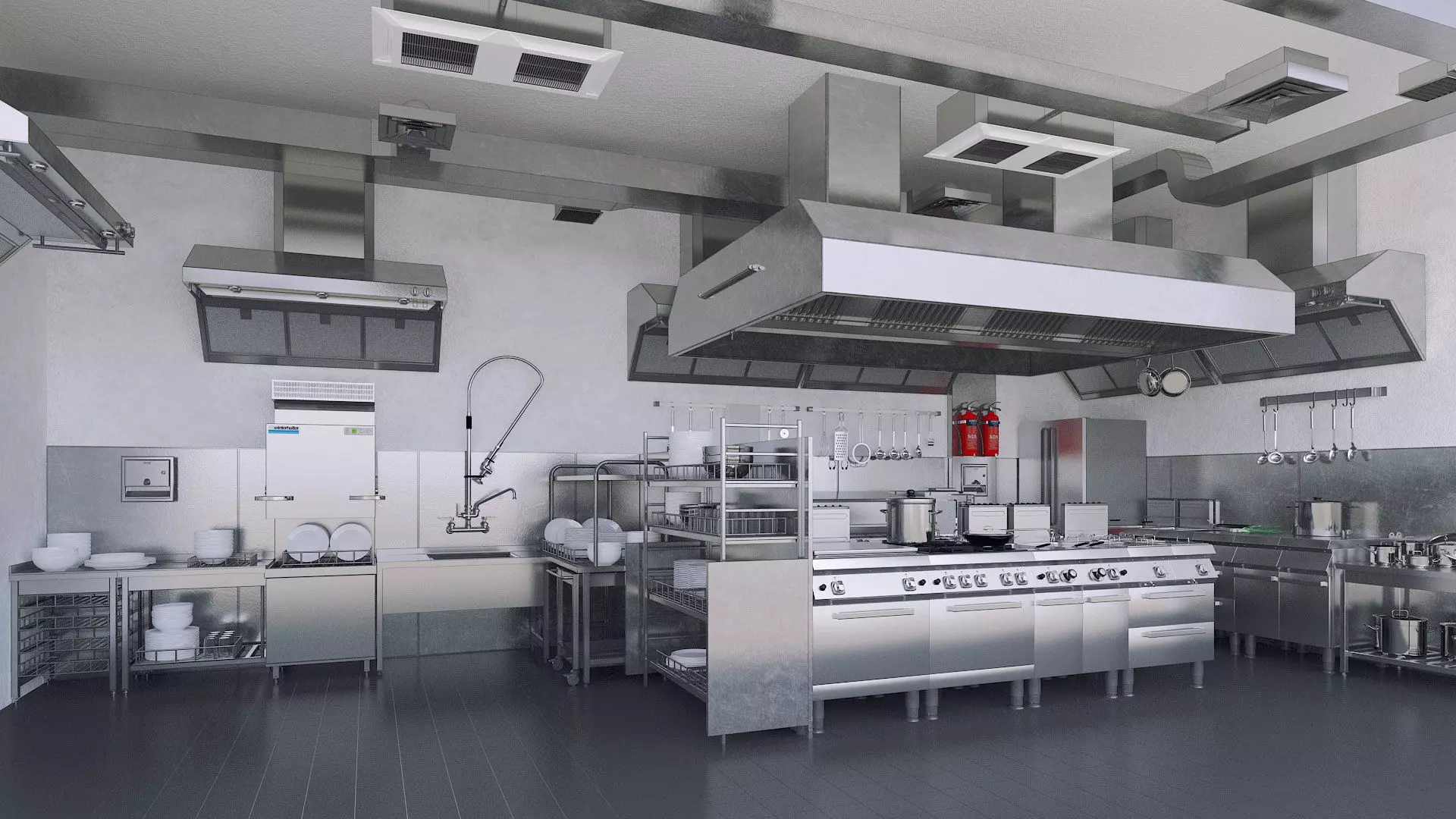 Commercial Kitchen v1 3D model_0