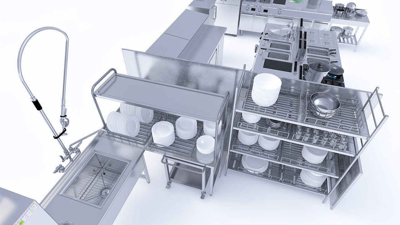 Commercial Kitchen v1 3D model_4