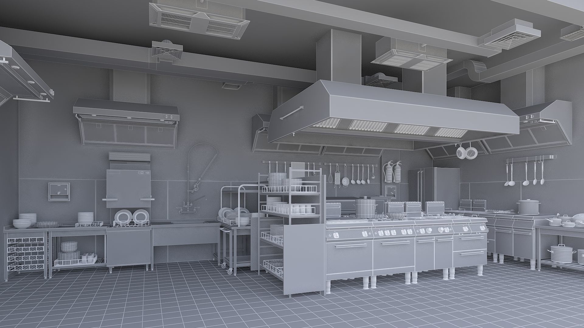 Commercial Kitchen v1 3D model_8