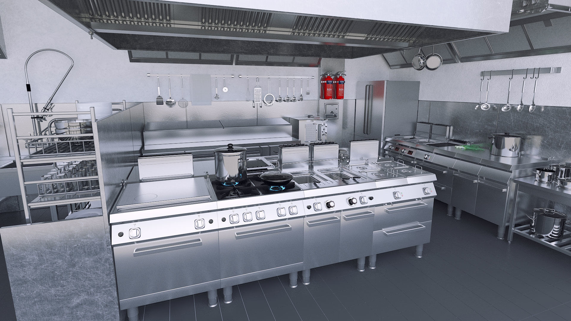 Commercial Kitchen v1 3D model_9