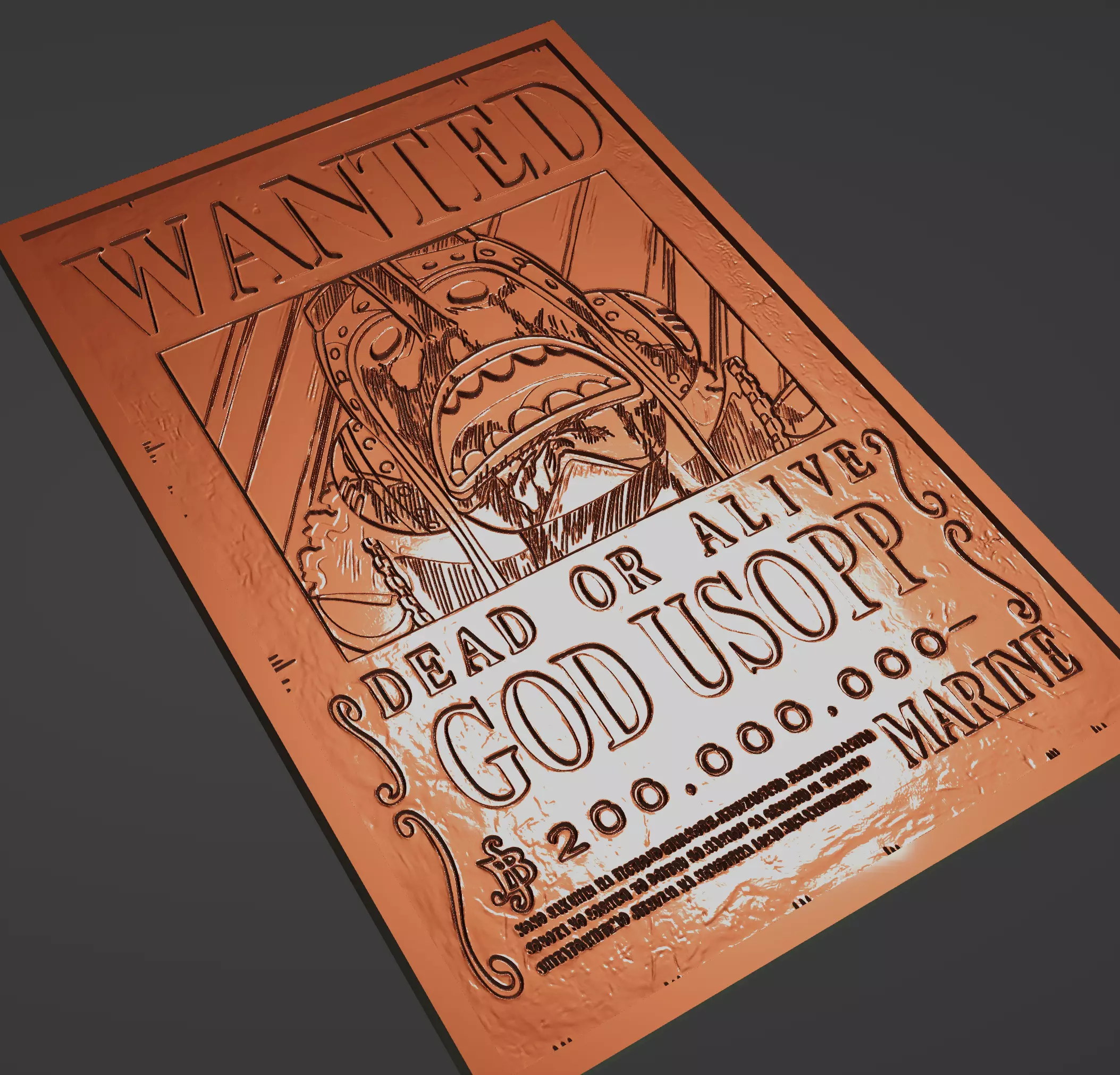 God Usopp poster - One Piece 3D print model