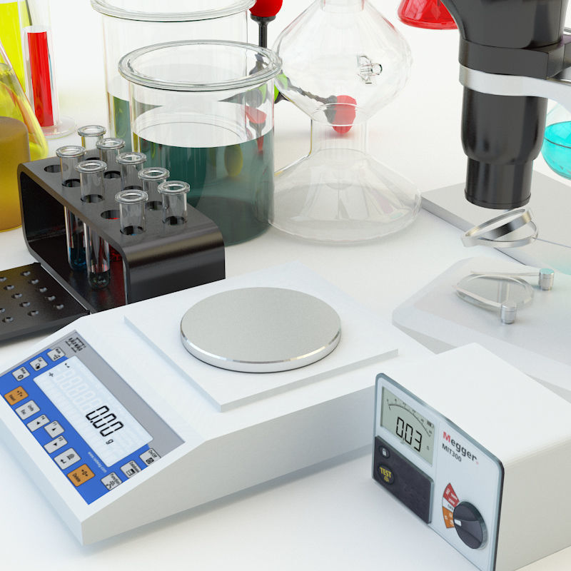 Lab equipment set 3 3D model_10