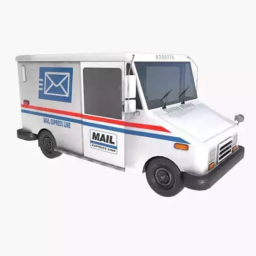 grumman mailtruck Low-poly 3D model 7