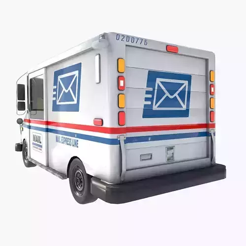 grumman mailtruck Low-poly 3D model 5