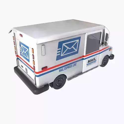 grumman mailtruck Low-poly 3D model 6