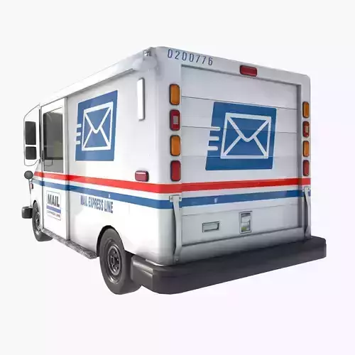 grumman mailtruck Low-poly 3D model 4