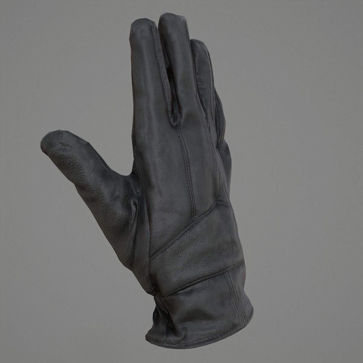 Leather Gloves Low-poly 3D model_3