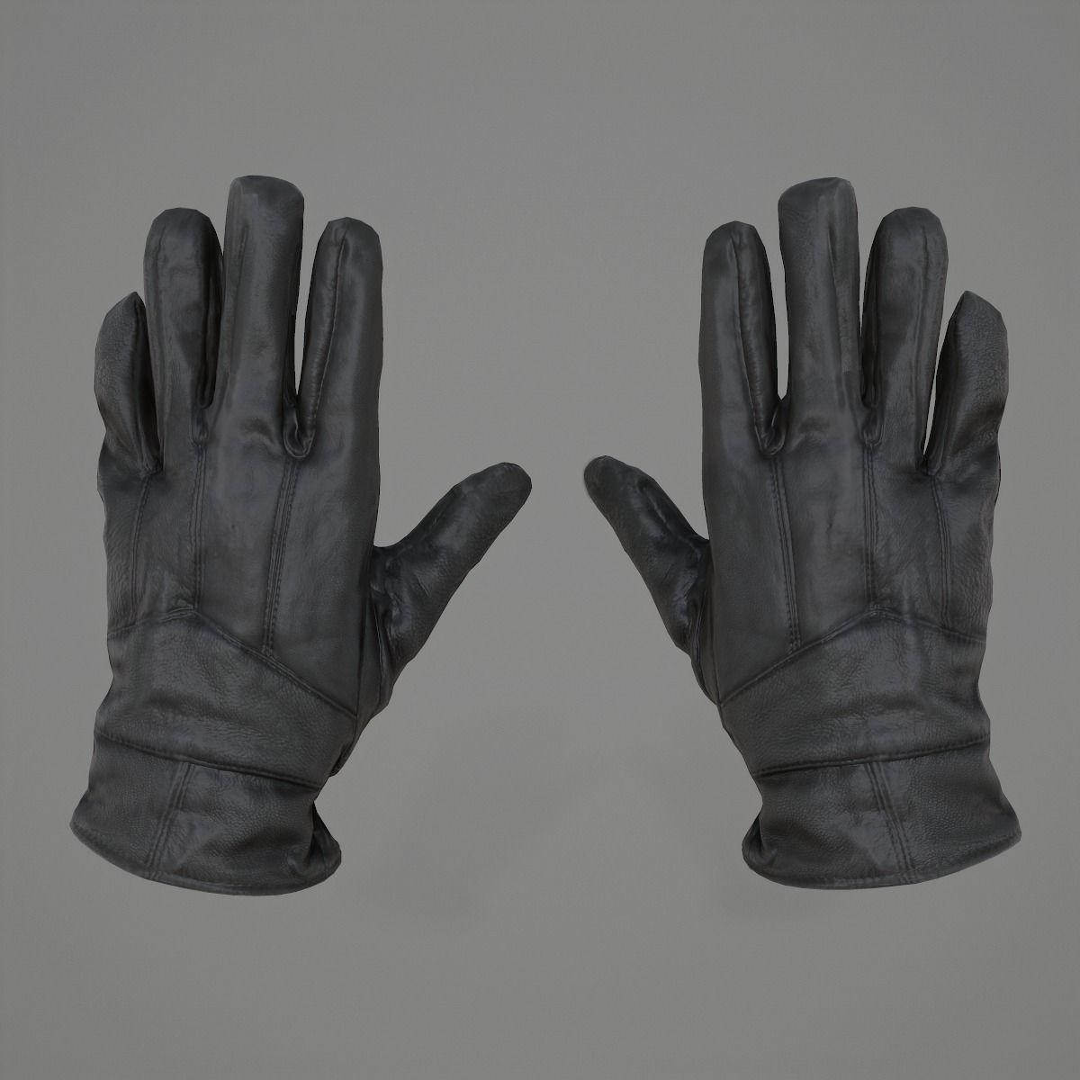 Leather Gloves Low-poly 3D model_0