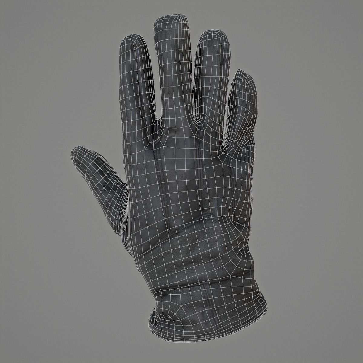 Leather Gloves Low-poly 3D model_7