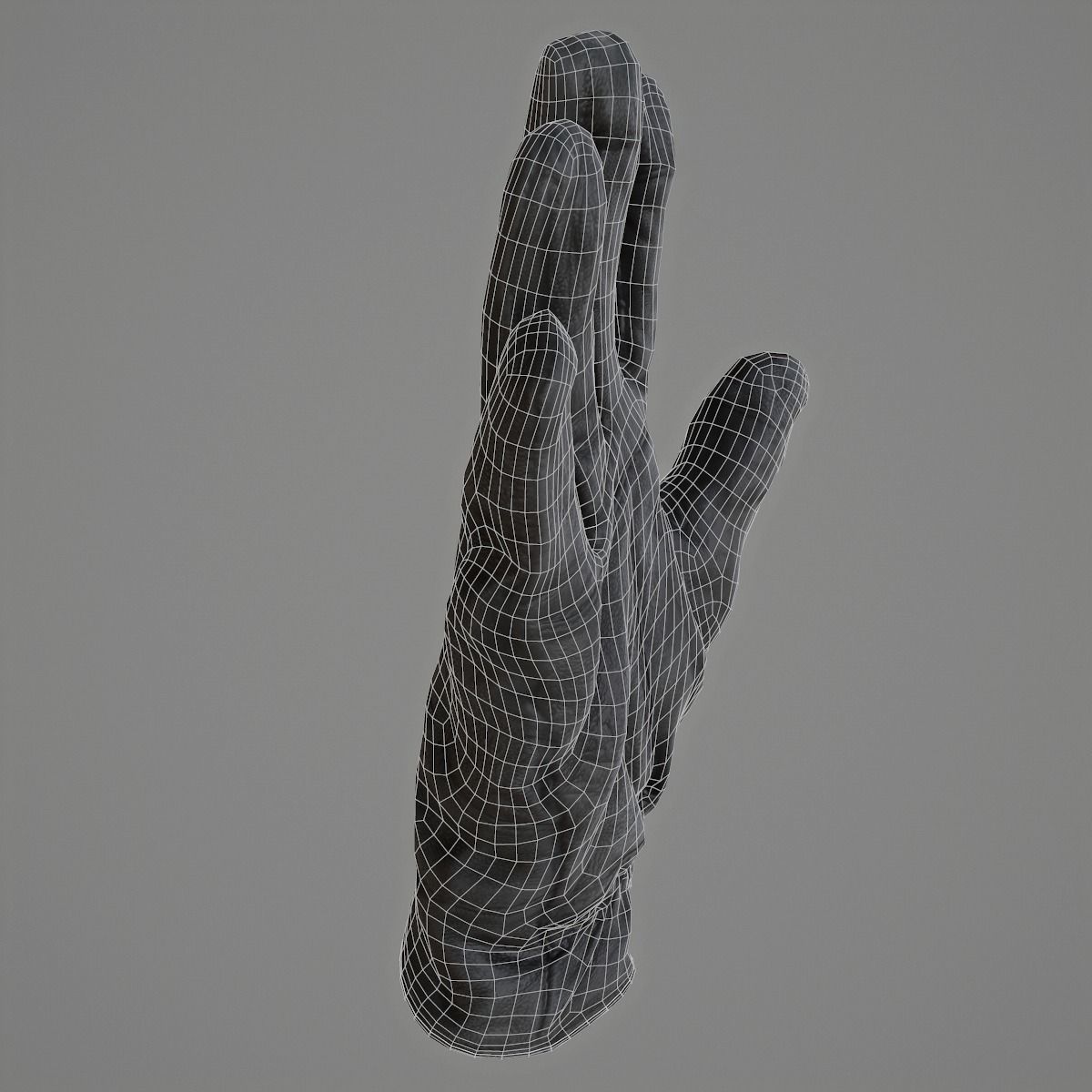 Leather Gloves Low-poly 3D model_8