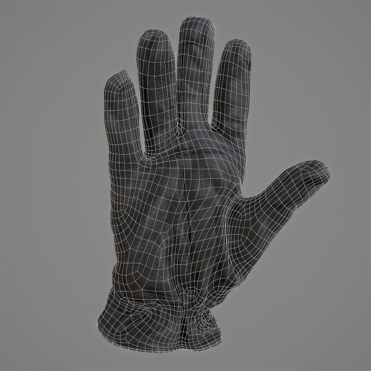 Leather Gloves Low-poly 3D model_9