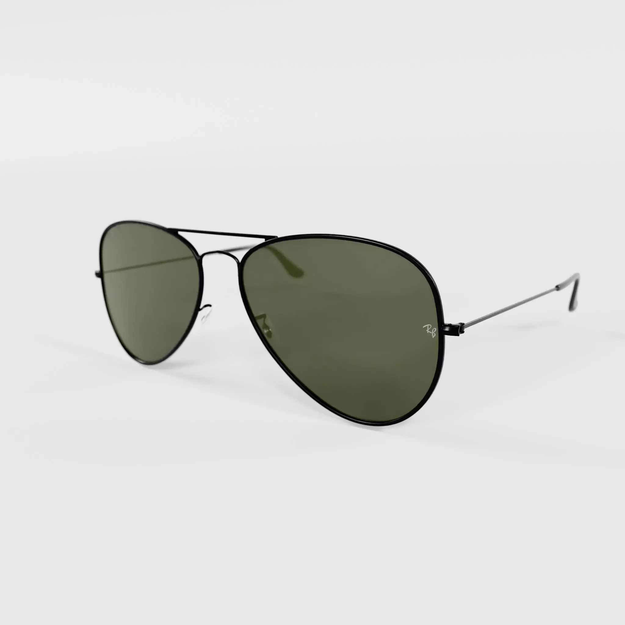 RAYBAN Aviator Classic Polarized Green Classic Black Low-poly 3D model