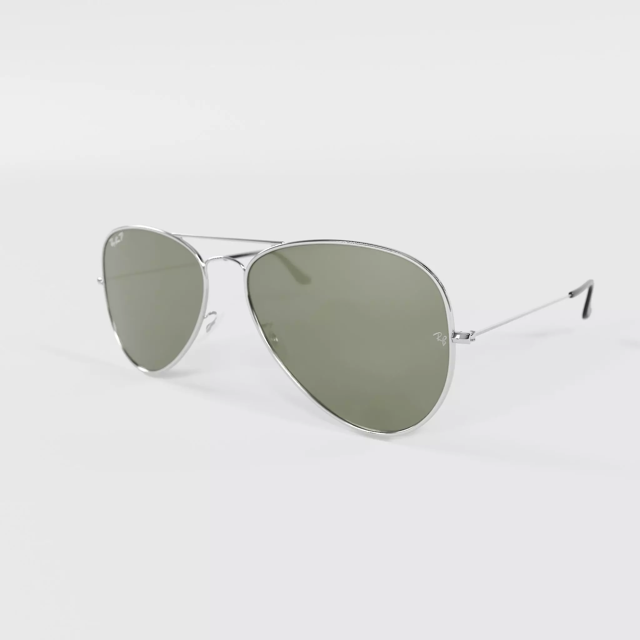 RAYBAN Aviator Classic Polarized Grey Mirror Silver Low-poly 3D model