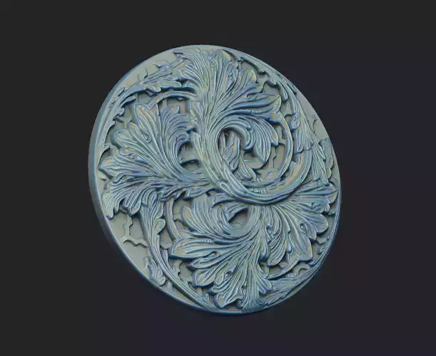 super detail pattern wood engraved Sculpted-Leaves