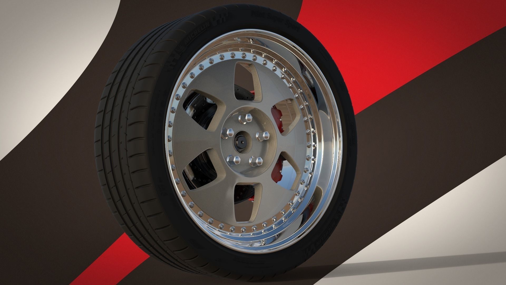 MAE and Tire Michelin Pilot Super Sport Low-poly 3D model_2