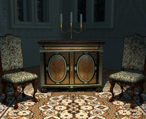 Boulle Cabinet Low-poly 3D model