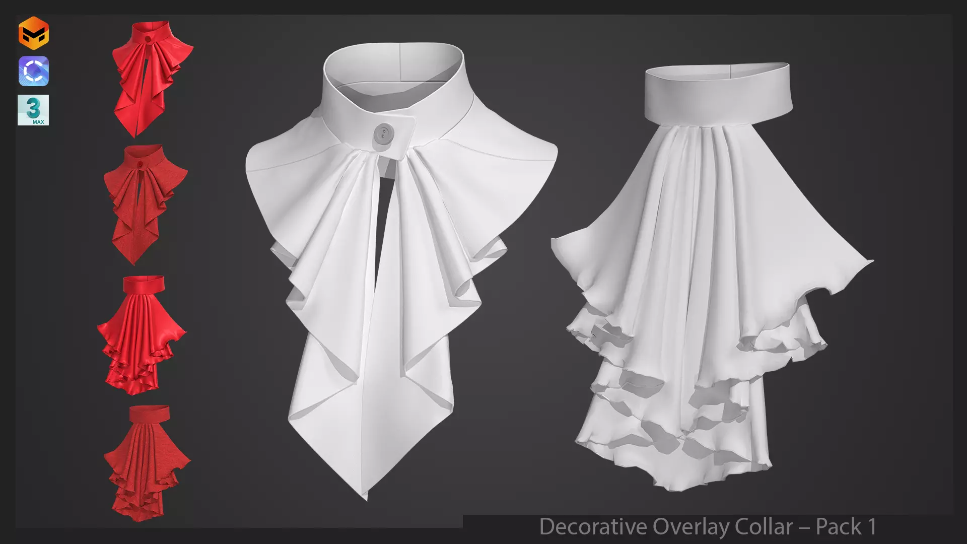 Decorative Overlay Collar Pack 1 3D model