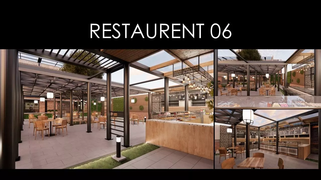 OUTDOOR RESTAURENT 06 INTERIOR DESIGN Low-poly 3D model