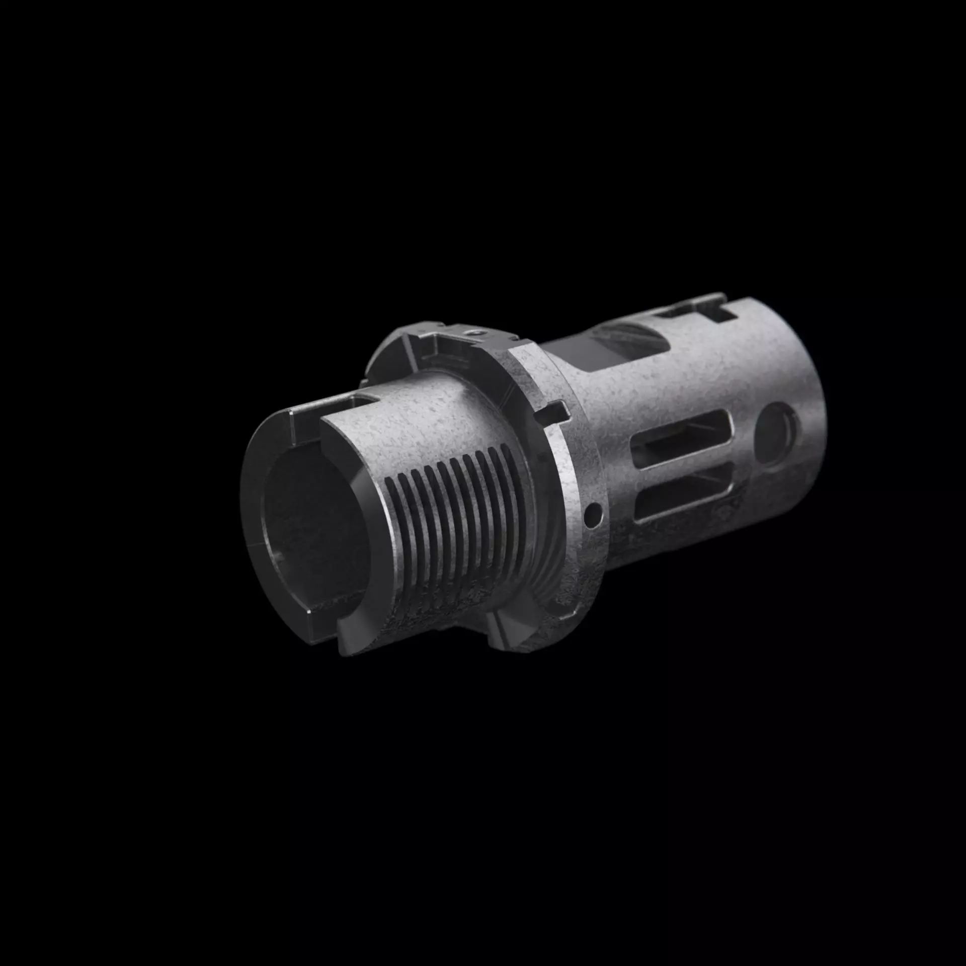 Muzzle brake technical part industrial design 3D model