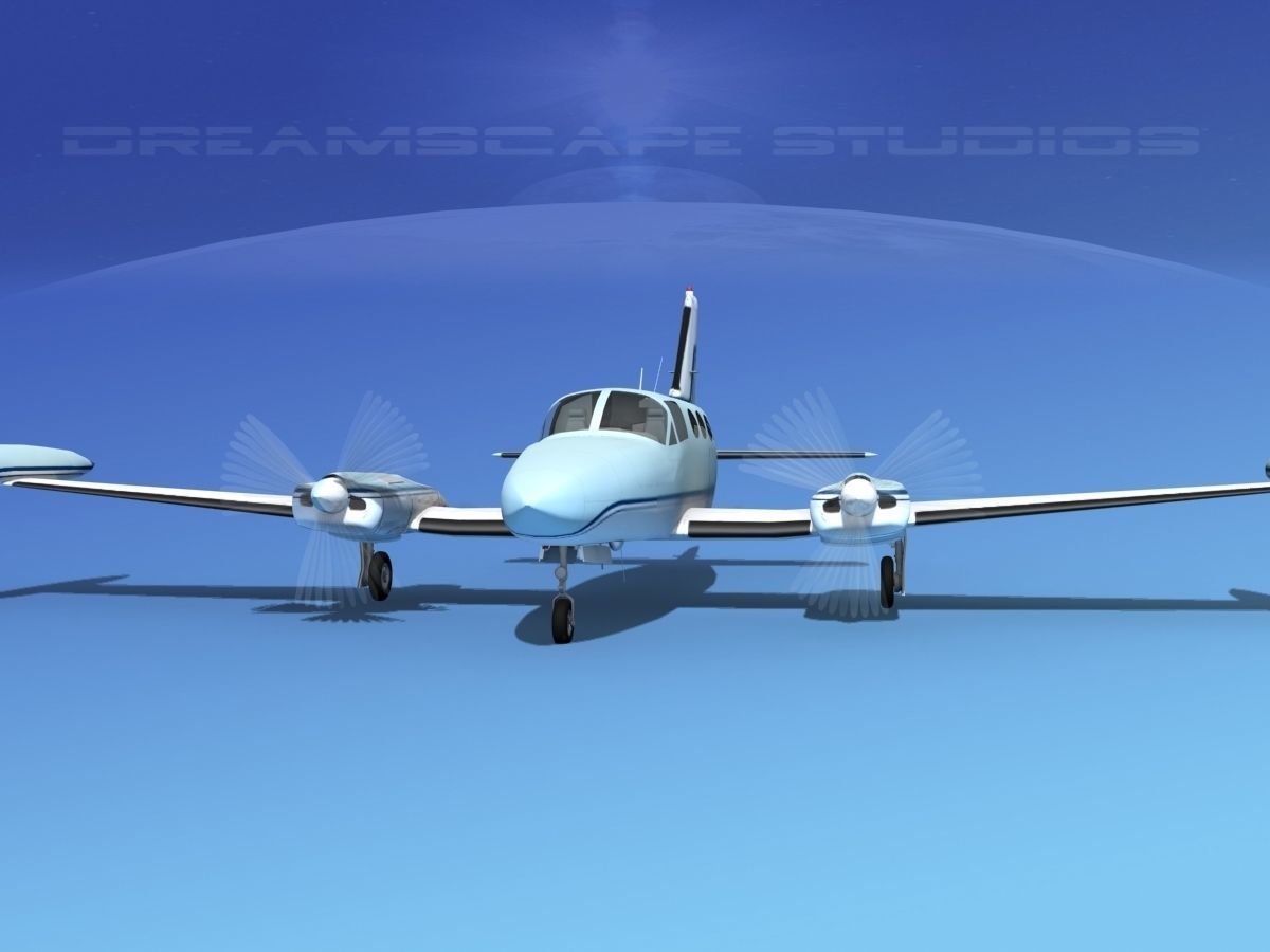 Cessna 414 Chancellor V14 3D model_1