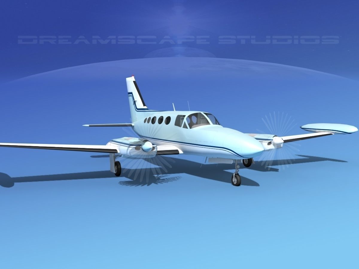 Cessna 414 Chancellor V14 3D model_2