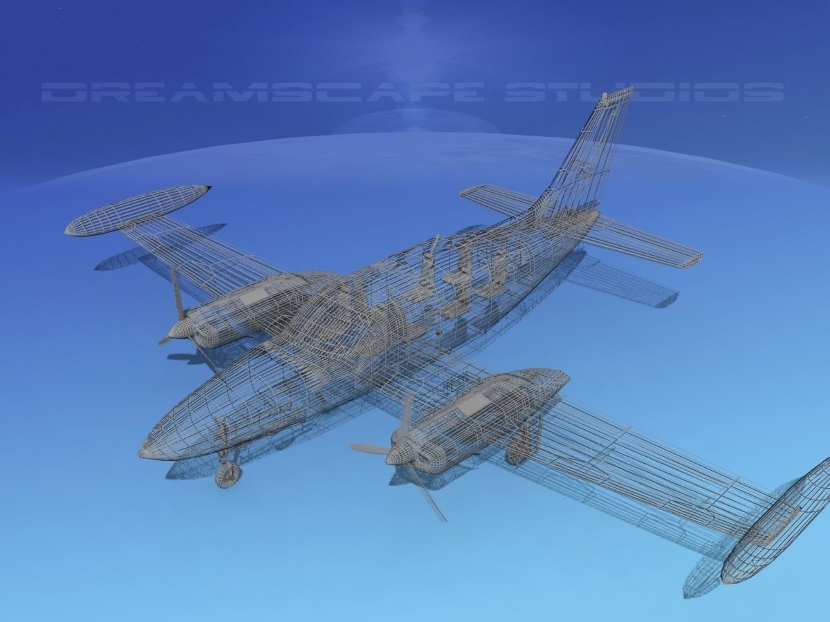 Cessna 414 Chancellor V14 3D model_11