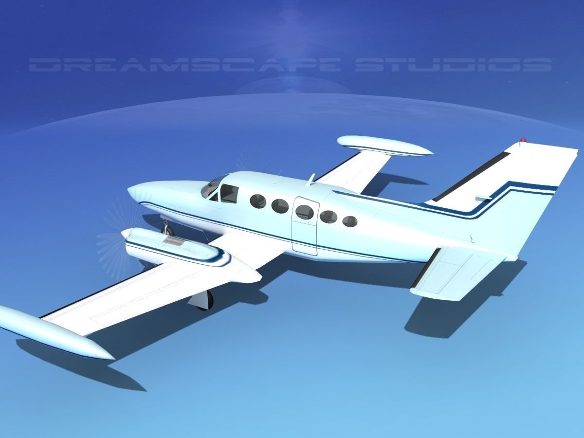 Cessna 414 Chancellor V14 3D model_8