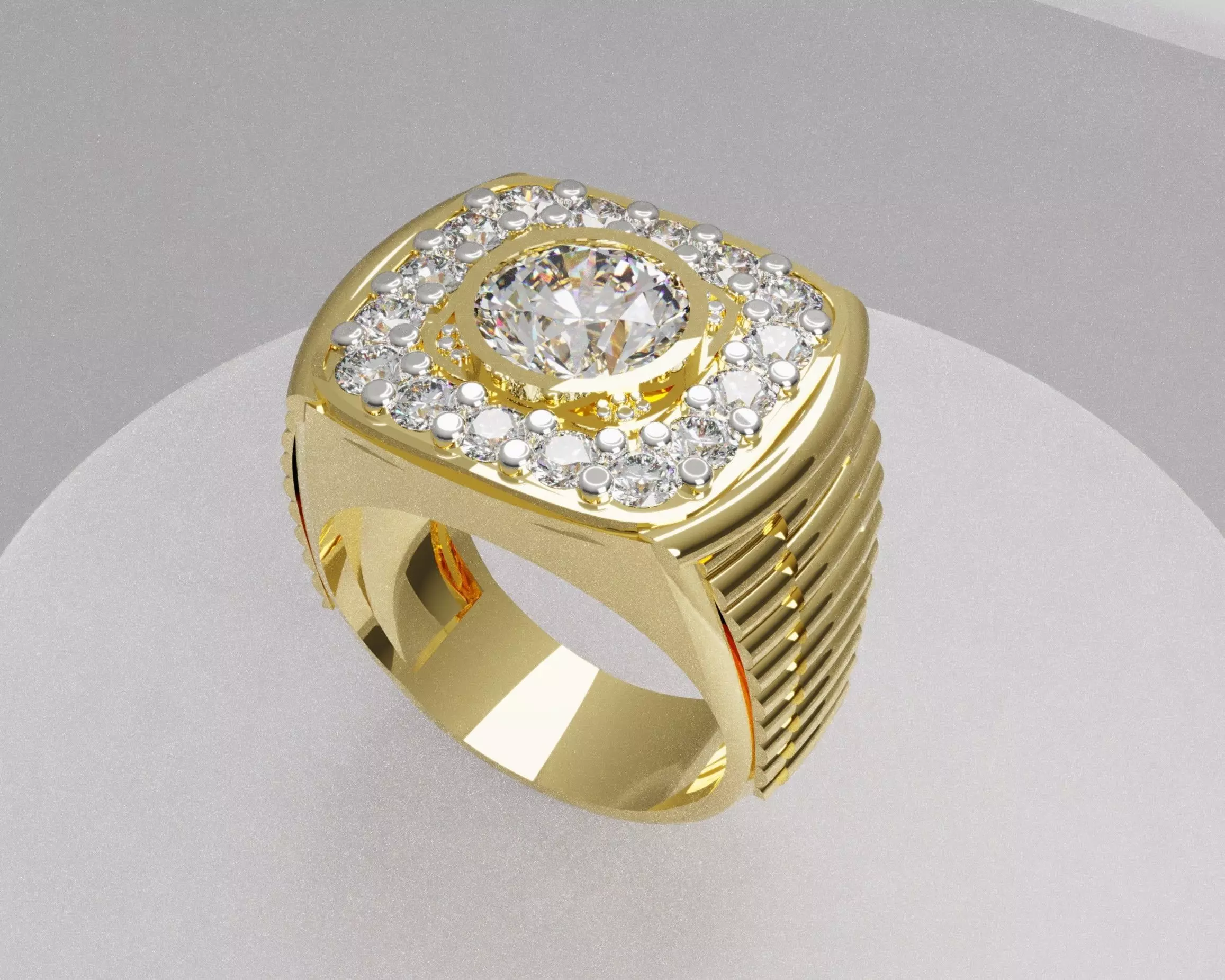 Men daimond ring Free 3D print model
