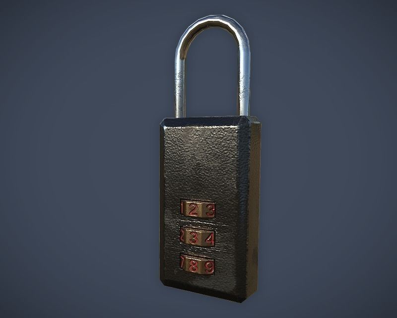 Combination Lock Low-poly 3D model_5