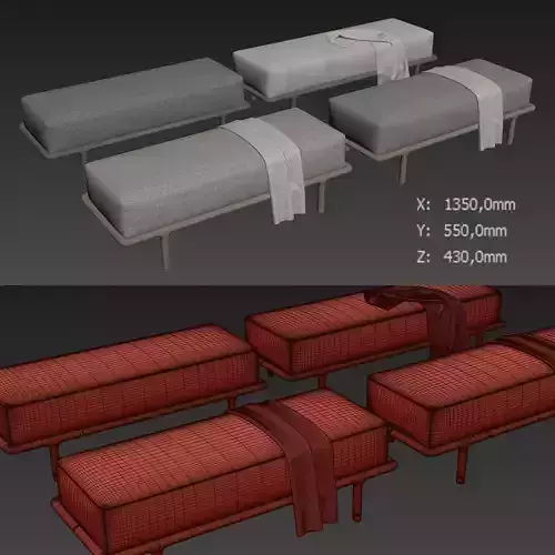 Alfred Bench By Vittoria Frigerio 3D model 7