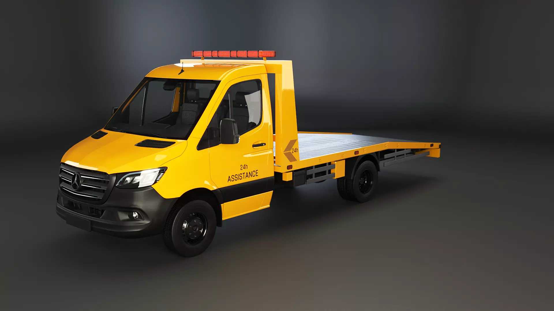 Mercedes Sprinter Car Transporter Flatbed Tow Truck 3D model