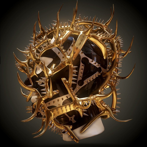 Demonic Hood Gold Spikes 3D model