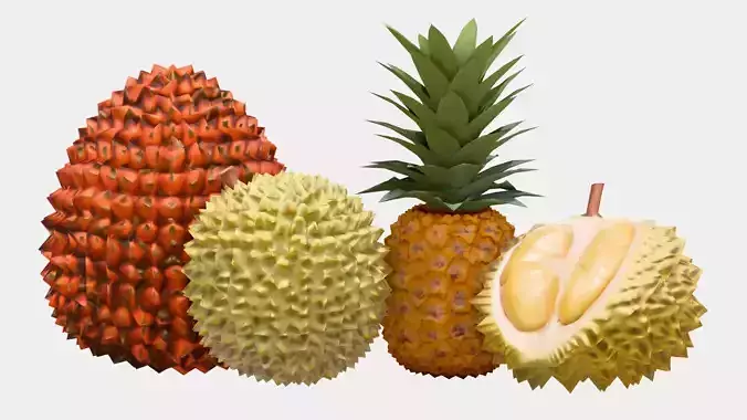 Groceries Fruits and Veggies Pack 01 Low-poly 3D model 5