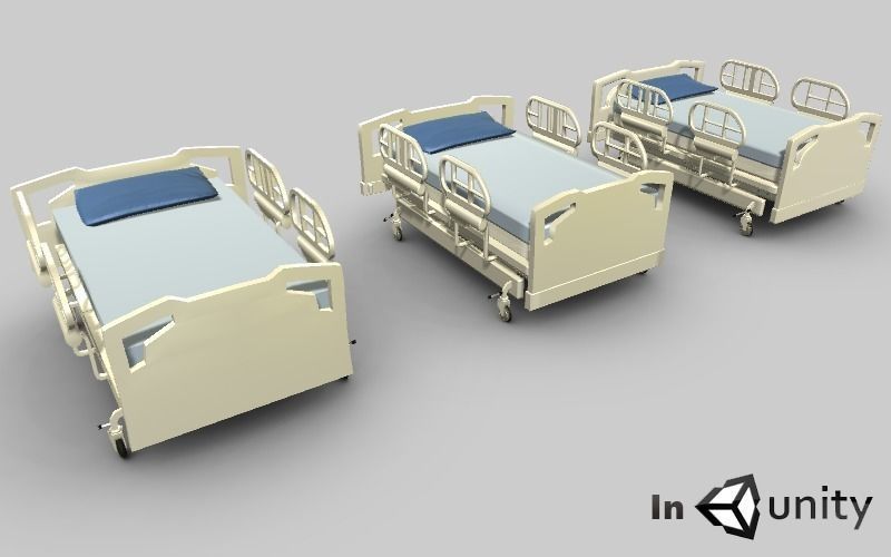 Animated Hospital Bed 3dsmax Low-poly 3D model_3