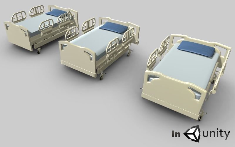 Animated Hospital Bed 3dsmax Low-poly 3D model_10
