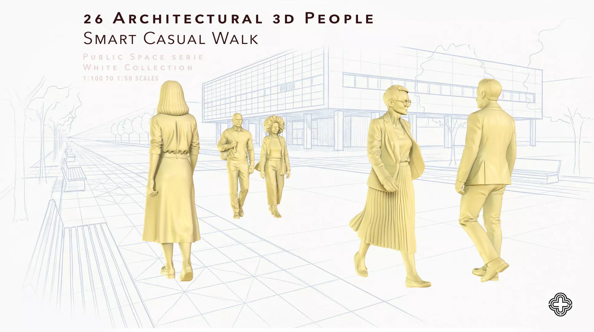 Smart Casual Walk - 26 Architectural Figures 3D print model