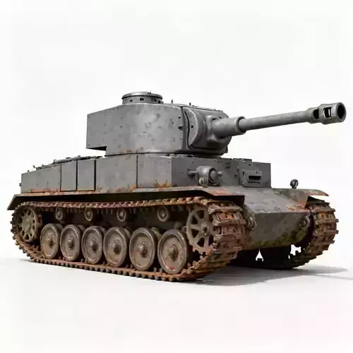 WWII Heavy Battle Tank 3D Model