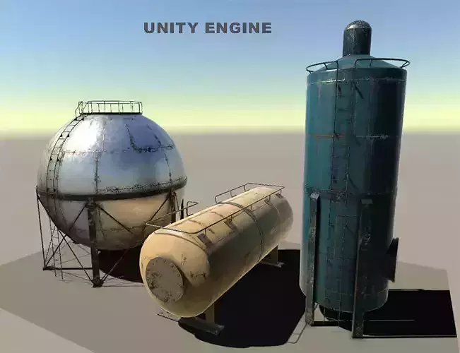 Gaz storage pack Low-poly 3D model