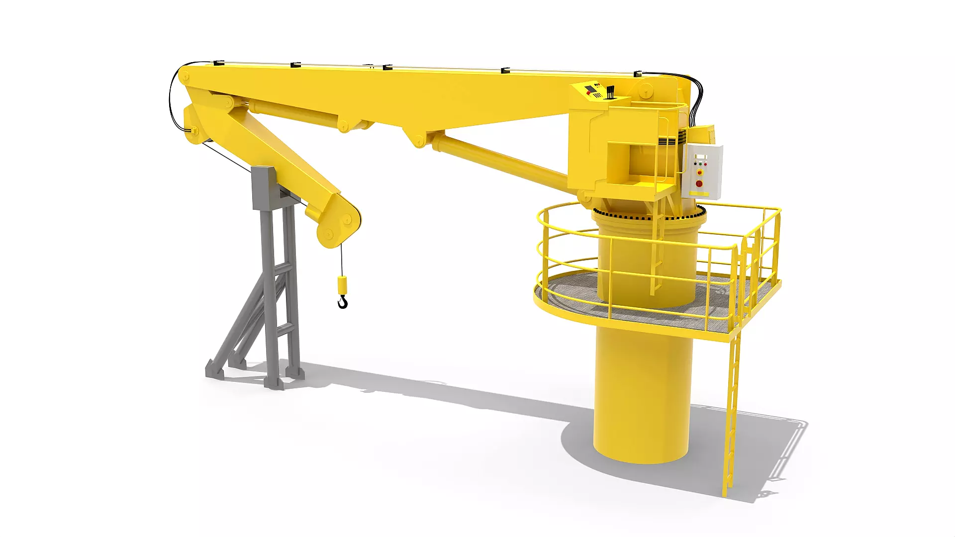 Ship Deck Crane 3T 3D model