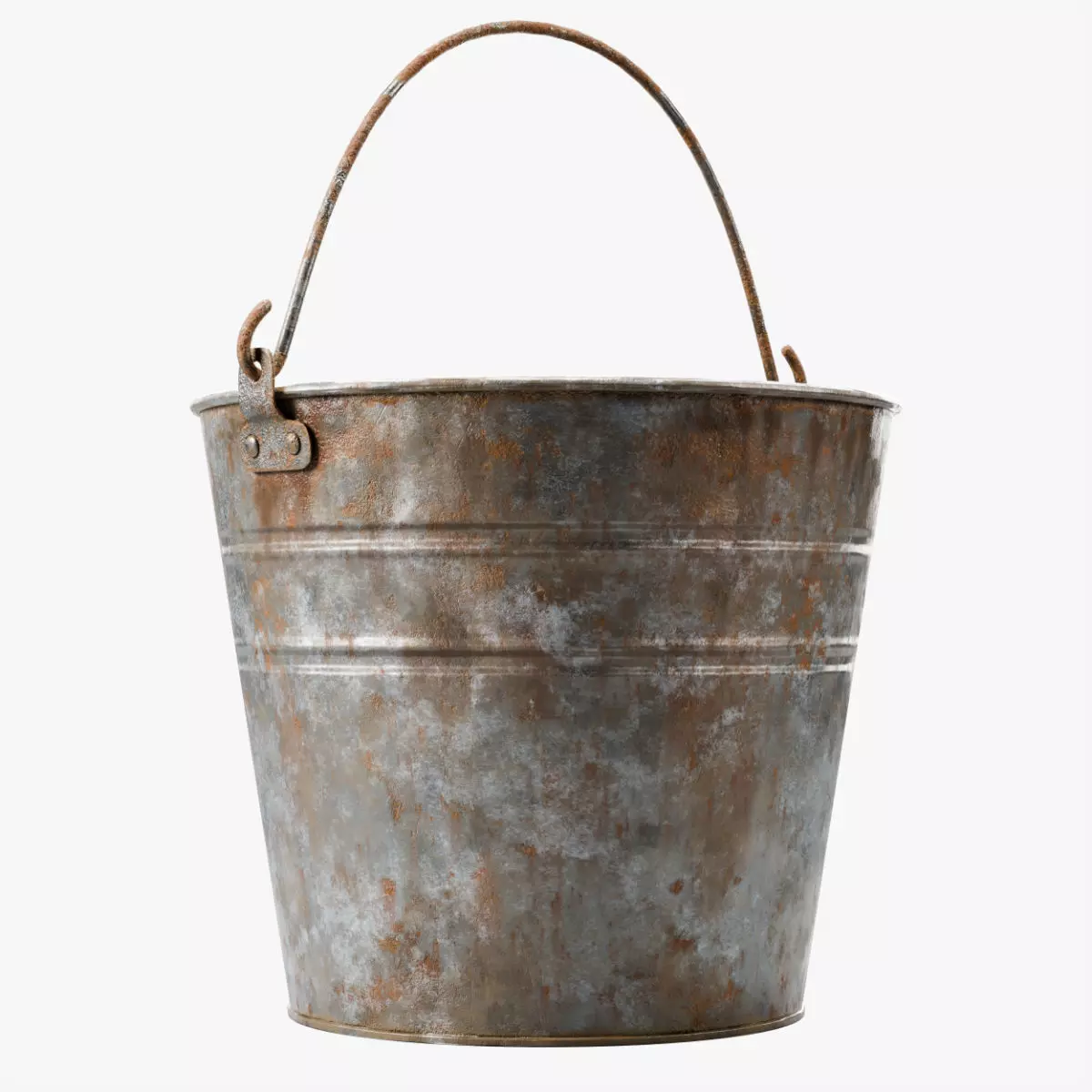 Dirty Rusty Metal Bucket Low-poly 3D model
