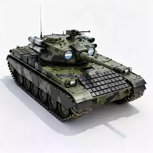 Modern Forest Camo Battle Tank 3D Model