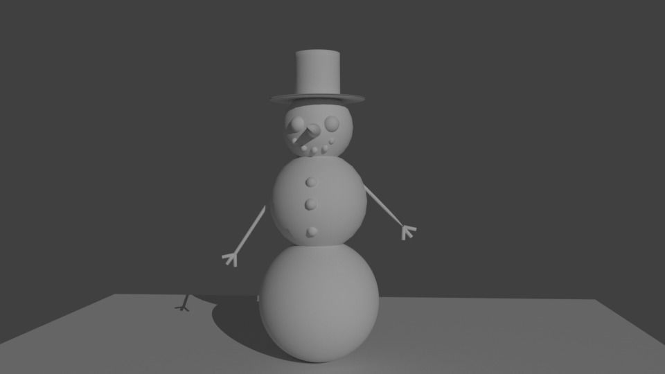 sample snow man Low-poly 3D model_0