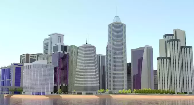 High Detailed Urban Skyscraper City Scape Building Blocks 3D model