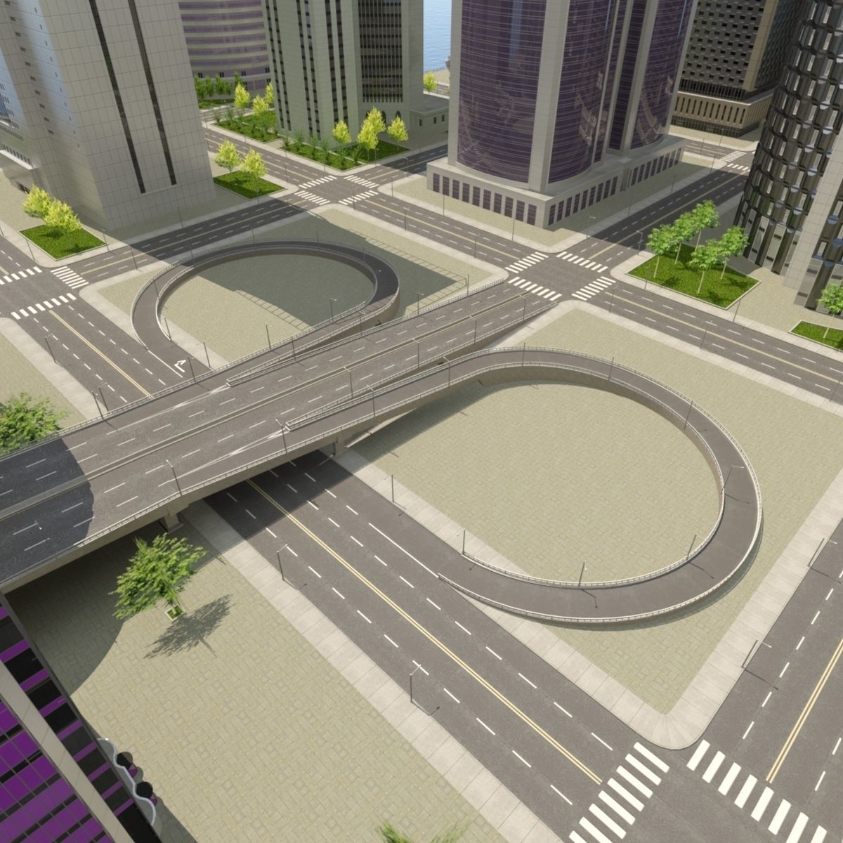 High Detailed Urban Skyscraper City Scape Building Blocks 3D model_46