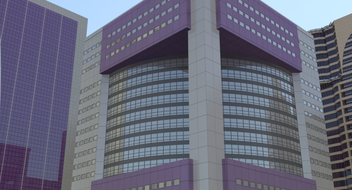 High Detailed Urban Skyscraper City Scape Building Blocks 3D model_15