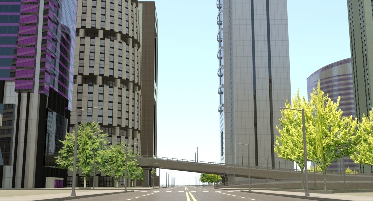 High Detailed Urban Skyscraper City Scape Building Blocks 3D model_20